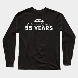 55th Wedding Anniversary Couples Gift Long Sleeve T-Shirt